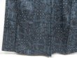 Photo4: 5726T11z710 Vintage Japanese Kimono Silk TSUMUGI Flowers Black, Blue-Gray (4)