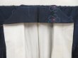 Photo7: 5726T13z810 Vintage Japanese Kimono Silk TSUMUGI Flower Navy (7)