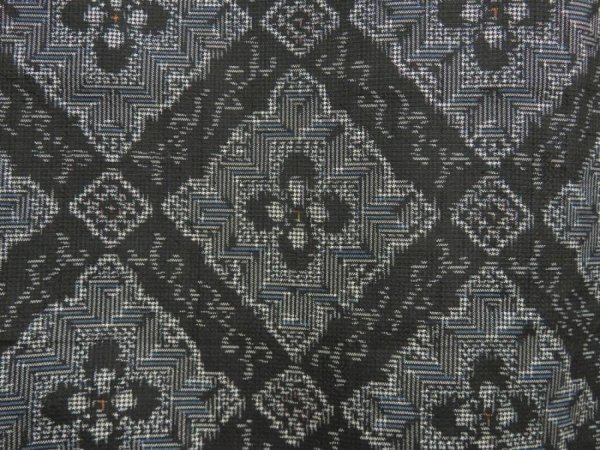 Photo5: 5726T14z670 Vintage Japanese Kimono Silk OSHIMA TSUMUGI  Black (5)