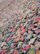 Photo4: 2K01z60  Japanese Kimono Silk  FABRIC Flowers Black 41.7x14.4 (4)