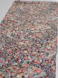 Photo3: 2K02z60  Japanese Kimono Silk  FABRIC Flowers Black 41.7x14.4 (3)