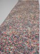 Photo3: 2K06z90  Japanese Kimono Silk  FABRIC Flowers Black 66.9x14.6 (3)