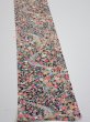 Photo2: 2K08z50  Japanese Kimono Silk  FABRIC Flowers Black 63.4x7.5 (2)