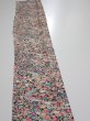 Photo3: 2K08z50  Japanese Kimono Silk  FABRIC Flowers Black 63.4x7.5 (3)