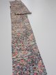 Photo3: 2K09z60  Japanese Kimono Silk  FABRIC Flowers Black 91.3x6.9 (3)