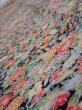 Photo4: 2K09z60  Japanese Kimono Silk  FABRIC Flowers Black 91.3x6.9 (4)