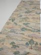 Photo3: 2K03z110  Japanese Kimono Crepe Silk  FABRIC Edo era Light brown 70.9x14.8 (3)