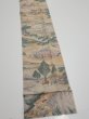 Photo1: 2K09z60  Japanese Kimono Crepe Silk  FABRIC Edo era Light brown 83.5x6.9 (1)