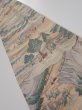 Photo2: 2K10z30  Japanese Kimono Crepe Silk  FABRIC Edo era Light brown 38.6x6.9 (2)
