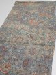 Photo3: 2K01z70  Japanese Kimono Crepe Silk  FABRIC Flowers Blue-Gray 41.7x14.6 (3)