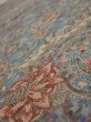 Photo4: 2K01z70  Japanese Kimono Crepe Silk  FABRIC Flowers Blue-Gray 41.7x14.6 (4)