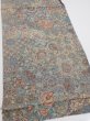 Photo2: 2K02z70  Japanese Kimono Crepe Silk  FABRIC Flowers Blue-Gray 40.9x14.6 (2)