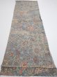 Photo5: 2K02z70  Japanese Kimono Crepe Silk  FABRIC Flowers Blue-Gray 40.9x14.6 (5)