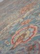 Photo4: 2K06z110  Japanese Kimono Crepe Silk  FABRIC Flowers Blue-Gray 69.7x14.4 (4)