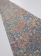 Photo1: 2K07z50  Japanese Kimono Crepe Silk  FABRIC Flowers Blue-Gray 62.2x7.7 (1)