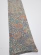 Photo2: 2K07z50  Japanese Kimono Crepe Silk  FABRIC Flowers Blue-Gray 62.2x7.7 (2)
