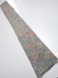 Photo5: 2K07z50  Japanese Kimono Crepe Silk  FABRIC Flowers Blue-Gray 62.2x7.7 (5)