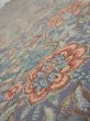 Photo4: 2K08z60  Japanese Kimono Crepe Silk  FABRIC Flowers Blue-Gray 63.0x7.7 (4)