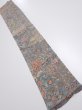 Photo1: 2K10z30  Japanese Kimono Crepe Silk  FABRIC Flowers Blue-Gray 38.6x6.9 (1)