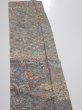 Photo4: 2K10z30  Japanese Kimono Crepe Silk  FABRIC Flowers Blue-Gray 38.6x6.9 (4)