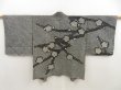 Photo1: 5803T02z500 Vintage Japanese Kimono Silk SHIBORI HAORI Plum branch Black (1)