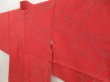Photo2: 5803T04z800 Vintage Japanese Kimono Silk HAORI Stream Red-Pink (2)