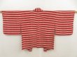Photo1: 5803T06z400 Vintage Japanese Kimono Silk HAORI  Red-Brown (1)