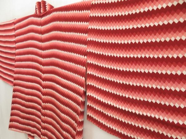 Photo2: 5803T06z400 Vintage Japanese Kimono Silk HAORI  Red-Brown (2)