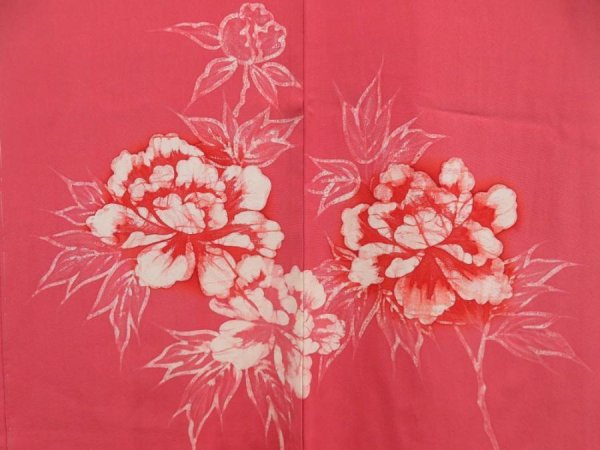 Photo3: 5803T07z550 Vintage Japanese Kimono Silk HAORI Flower Pink (3)