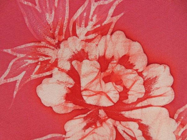 Photo4: 5803T07z550 Vintage Japanese Kimono Silk HAORI Flower Pink (4)