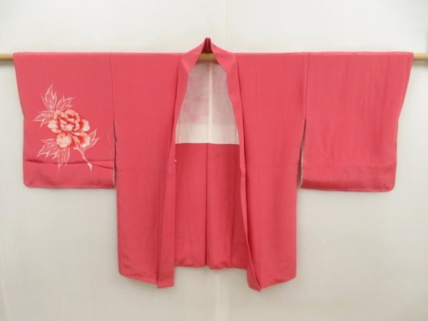 Photo5: 5803T07z550 Vintage Japanese Kimono Silk HAORI Flower Pink (5)