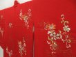 Photo2: 5803T11z590 Vintage Japanese Kimono Silk LONG HAORI Flower Dark red (2)