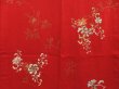 Photo3: 5803T11z590 Vintage Japanese Kimono Silk LONG HAORI Flower Dark red (3)