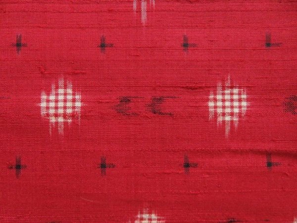 Photo6: 5803T12z720 Vintage Japanese Kimono Silk TSUMUGI  Red-Pink (6)