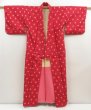 Photo8: 5803T12z720 Vintage Japanese Kimono Silk TSUMUGI  Red-Pink (8)