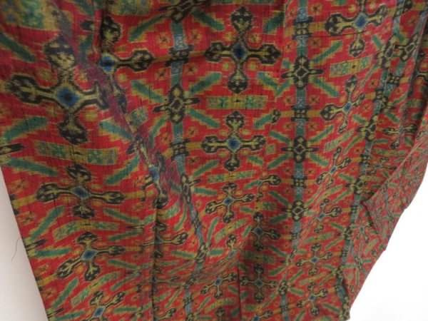 Photo3: 5803T13z840 Vintage Japanese Kimono Silk TSUMUGI  Dark red (3)