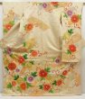 Photo1: 5803T14z1150 Vintage Japanese Kimono Silk FURISODE Chrysanthemum Light peach (1)