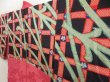 Photo2: 5806T01z470 Vintage Japanese Kimono Silk LONG HAORI Peony Red-Pink (2)