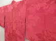 Photo4: 5806T01z470 Vintage Japanese Kimono Silk LONG HAORI Peony Red-Pink (4)