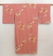Photo1: 5806T02z480 Vintage Japanese Kimono Silk JUBAN Flowers Ash rose (1)
