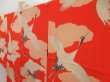 Photo2: 5806T04z390 Antique Japanese Kimono Silk JUBAN Flying crane Tomato red (2)