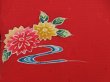 Photo4: 5806T06z520 Vintage Japanese Kimono Silk HAORI Flower Dark red (4)