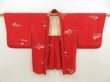 Photo5: 5806T06z520 Vintage Japanese Kimono Silk HAORI Flower Dark red (5)