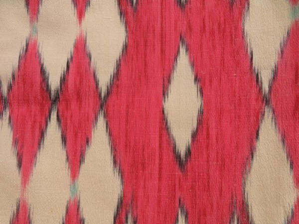 Photo4: 5806T07z840 Vintage Japanese Kimono Silk TSUMUGI Kasuri Red-Pink (4)