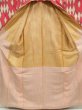 Photo8: 5806T07z840 Vintage Japanese Kimono Silk TSUMUGI Kasuri Red-Pink (8)