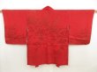 Photo1: 5806T10z520 Vintage Japanese Kimono Silk HAORI Flower Dark red (1)
