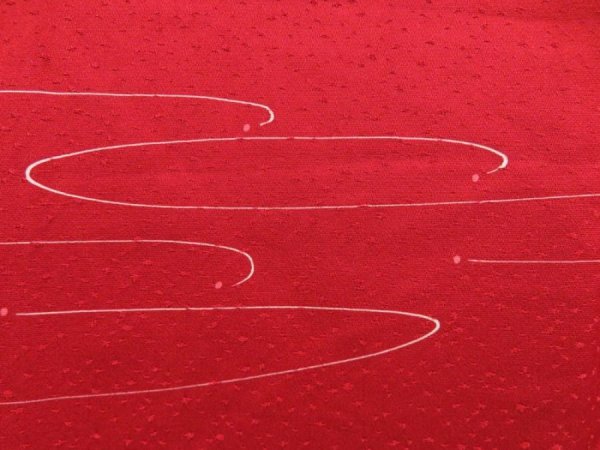 Photo4: 5806T11z550 Vintage Japanese Kimono Silk HAORI Stream Dull red (4)