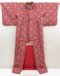 Photo8: 5806T12z800 Vintage Japanese Kimono Silk TSUMUGI  Dull red (8)