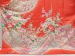 Photo5: 5806T13z1130 Vintage Japanese Kimono Silk FURISODE Flowers Dark salmon (5)