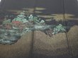 Photo1: 1G01z250  Japanese Kimono Silk  FABRIC Scenery Black 61.0x28.3 (1)